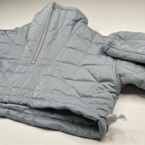 L'ACADEMIE Quinn Cropped Pullover Jacket Puffer Blue Street Date Winter Fall New - Picture 3 of 14